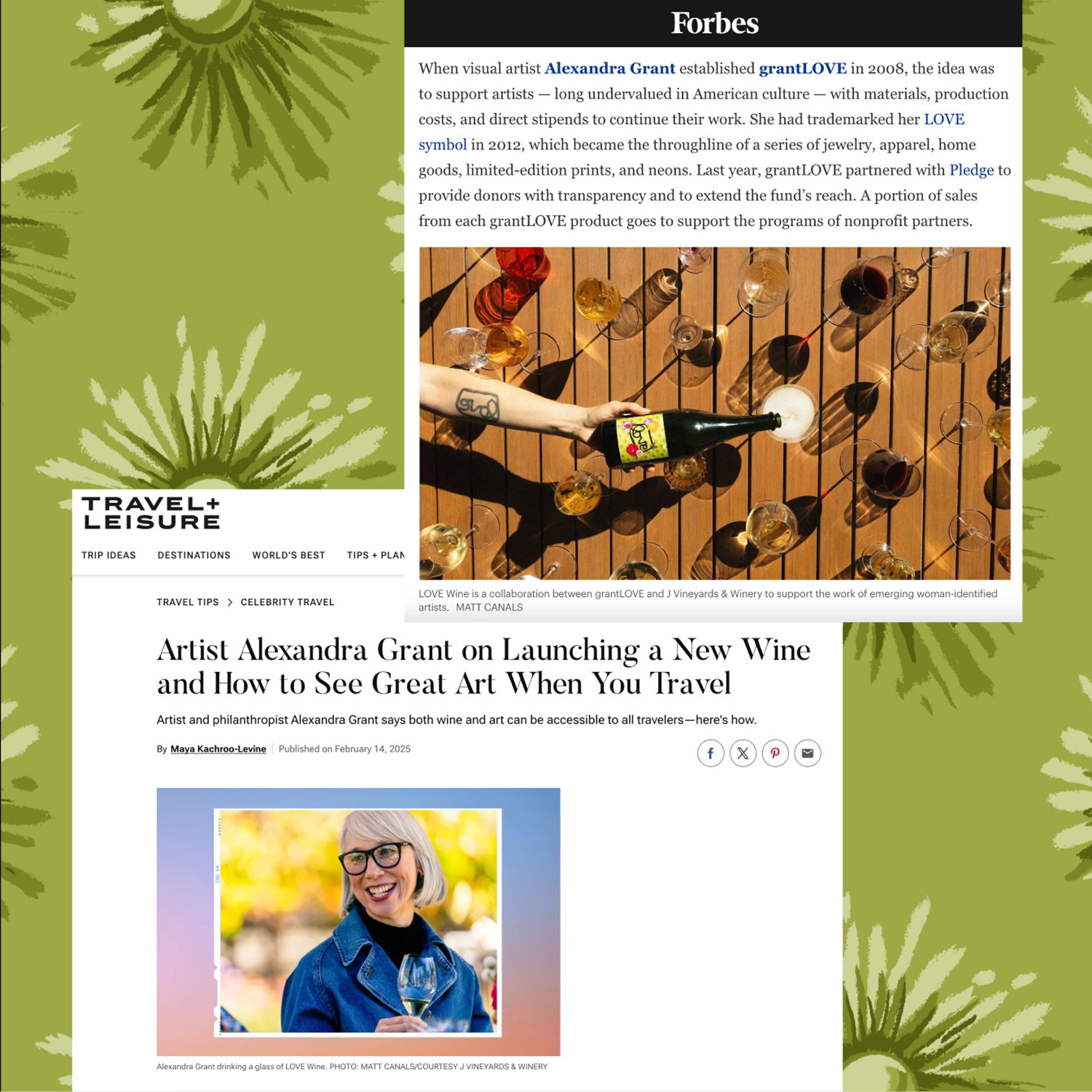 LOVE Wine with Alexandra Grant in Forbes and Travel and Leisure